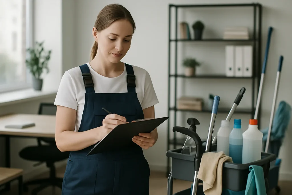 Équipe de nettoyage professionnelle en action dans un appartement à Vieux-Condé.
