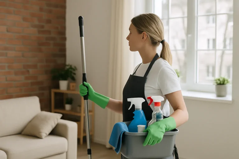 Des professionnels du nettoyage intervenant dans un appartement à Marquette-Lez-Lille.