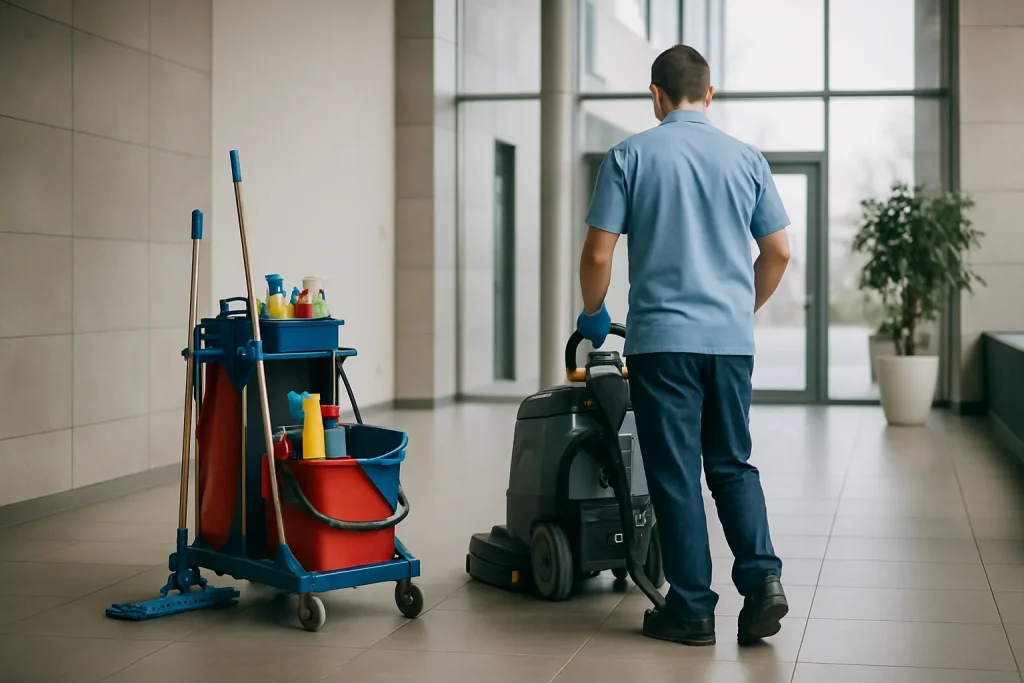 Techniciens de nettoyage professionnels travaillant dans un appartement à Maubeuge.
