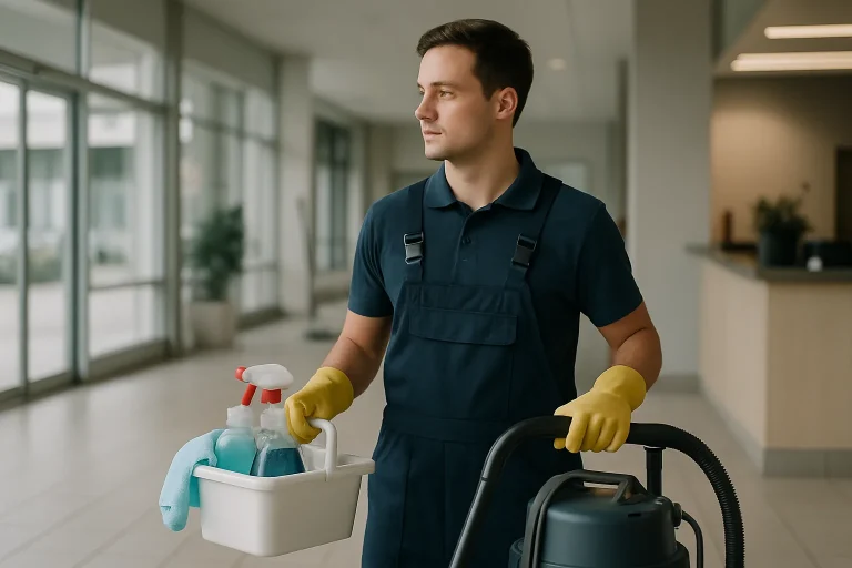 Un spécialiste du nettoyage utilisant des produits écologiques dans un appartement à Wimille.