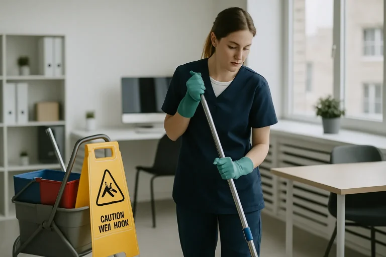 Des professionnels nettoient un appartement à Chantilly avec des produits écologiques.